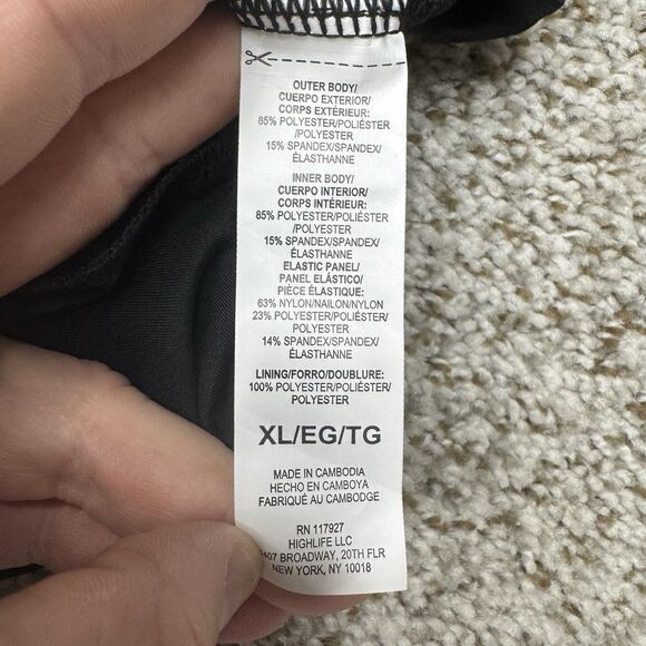 Reebok Retro Acvite Tennis Dress Black Women XL Attached Short Bra With Pads New - Picture 7 of 16